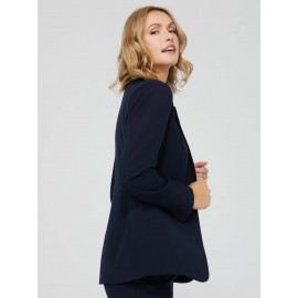 One-Button Long Sleeve Blazer With Pockets
