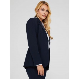 One-Button Long Sleeve Blazer With Pockets
