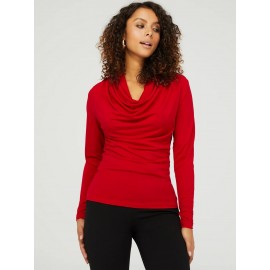 Cowl Neck Top With Pleat Details