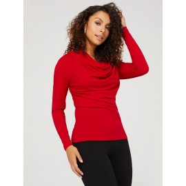 Cowl Neck Top With Pleat Details