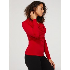 Cowl Neck Top With Pleat Details