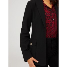 One-Button Blazer With Cargo Pockets
