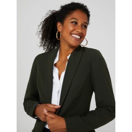 One-Button Blazer With Cargo Pockets