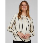 Striped Satin Crossover Blouse