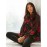Floral Print Chiffon High Neck Blouse With Voluminous Sleeves