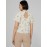 Printed Mock Neck Blouse With Open Back