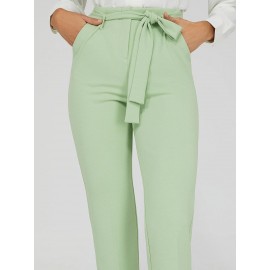 High-Waisted Tie Belt Pants