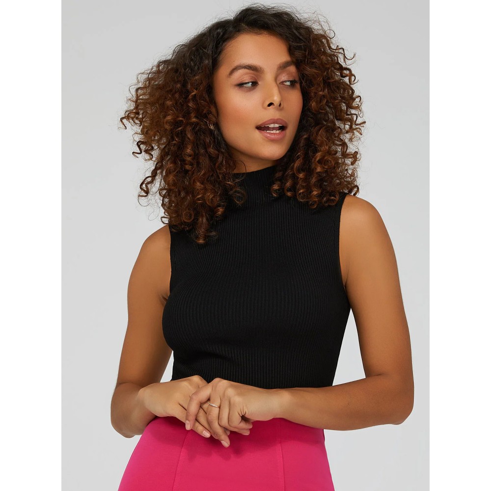 Sleeveless Mock Neck Sweater