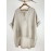 Women Solid Quarter Button High-Low Hem Cotton Blouse