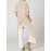 Vintage Long Sleeve Pile Collar Asymmetrical Long Blouse