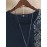 Women Ethnic Paisley Print Patchwork Cotton Short Sleeve Blouse