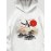 Mens Chinese Style Crane Landscape Print Long Sleeve Hoodies Winter