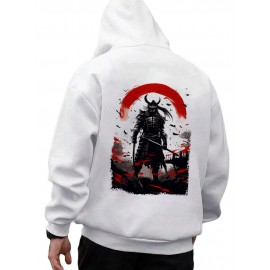 Mens Japanese Ninja Back Print Loose Long Sleeve Hoodies Winter
