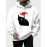Mens Christmas Hat Cat Graphic Kangaroo Pocket Drawstring Hoodies Winter