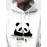 Mens Cartoon Panda Letter Print Kangaroo Pocket Drawstring Hoodies Winter
